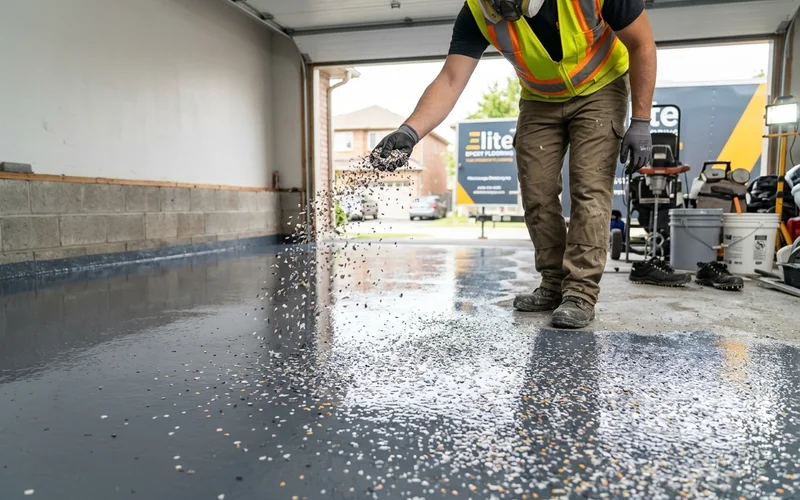 Broadcasting flake during epoxy install