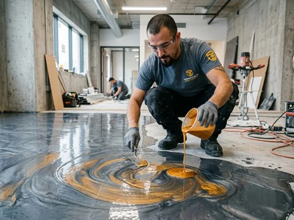 Decorative Metallic Epoxy Flooring in Mississauga, ON project 3