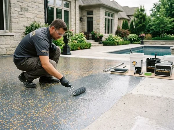 Outdoor Patio Epoxy Coating in Mississauga, ON project 4